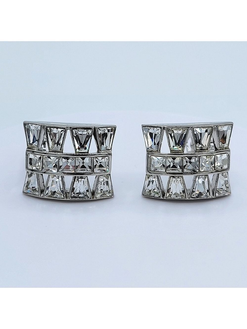 Vintage Sphinx Earrings With Crystals #2456